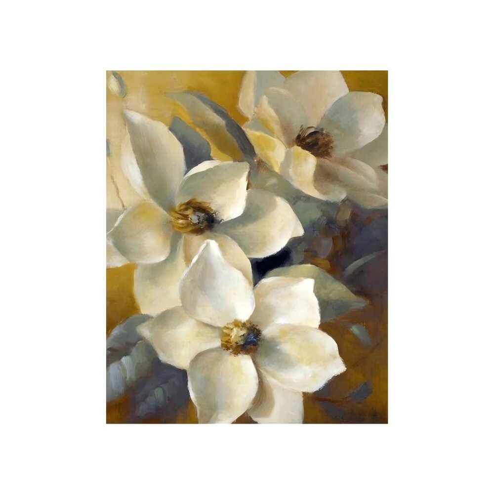 Magnolias Aglow At Sunset II Unframed Canvas Wall Art 16" X 20"